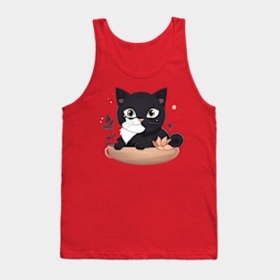 beautiful black kawaii cat Tank Top